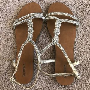 Gold with silver beading - Sandals